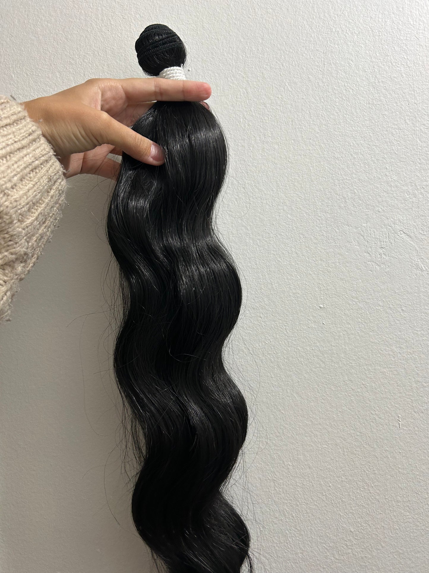 Extensión fibra orgánica, mazo de 100 gramos, 140 x 65cm/ Ondas de sirena/ tono: Negro
