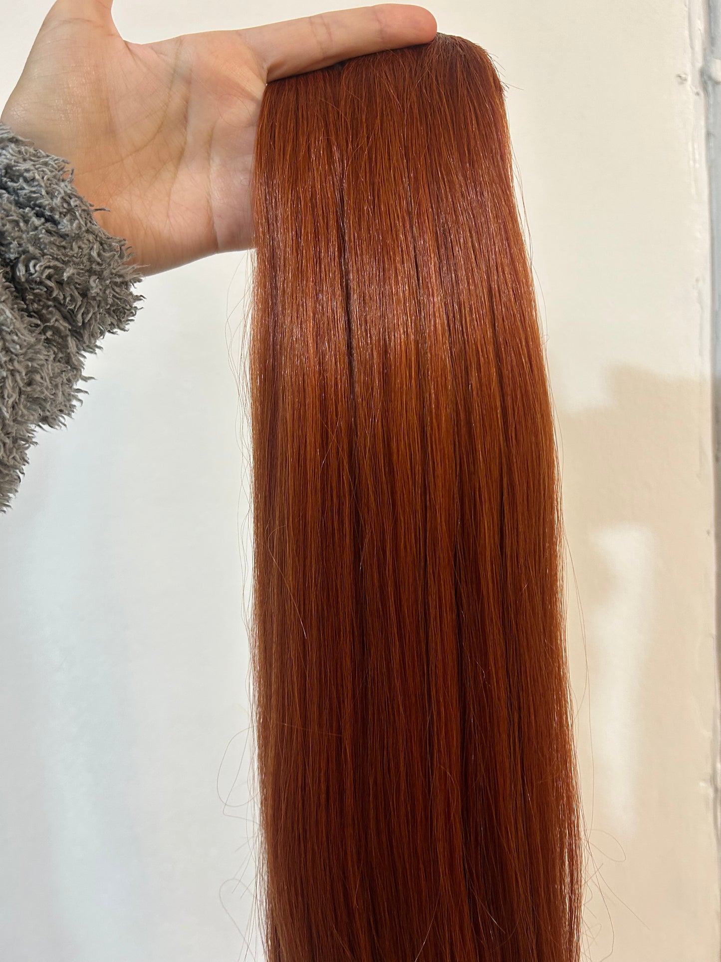 Extensión fibra orgánica, mazo de 150 gramos, 4 mt x 70 cm/ tono: Cobrizo oscuro