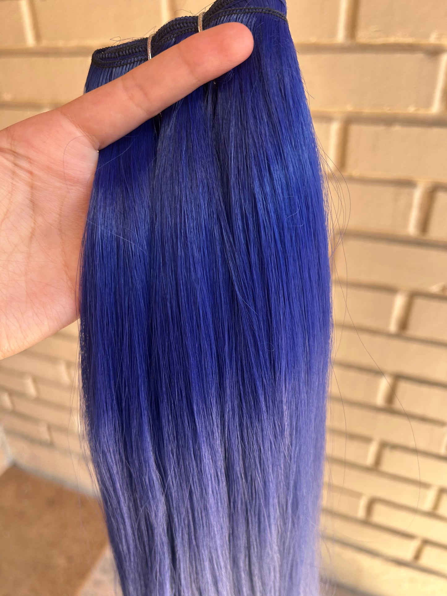 Extensión fibra orgánica, mazo de 150 gramos, 4 mt x 70 cm/ tono: azul