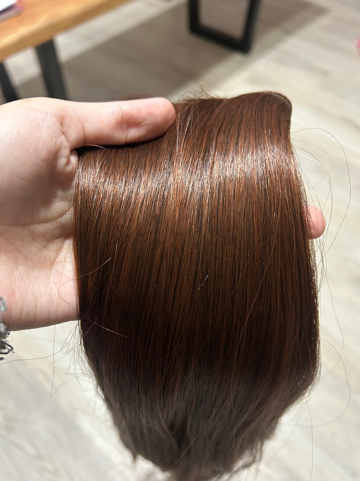 Extensión fibra orgánica, mazo de 150 gramos, 4 mt x 70 cm/ tono: Chocolate