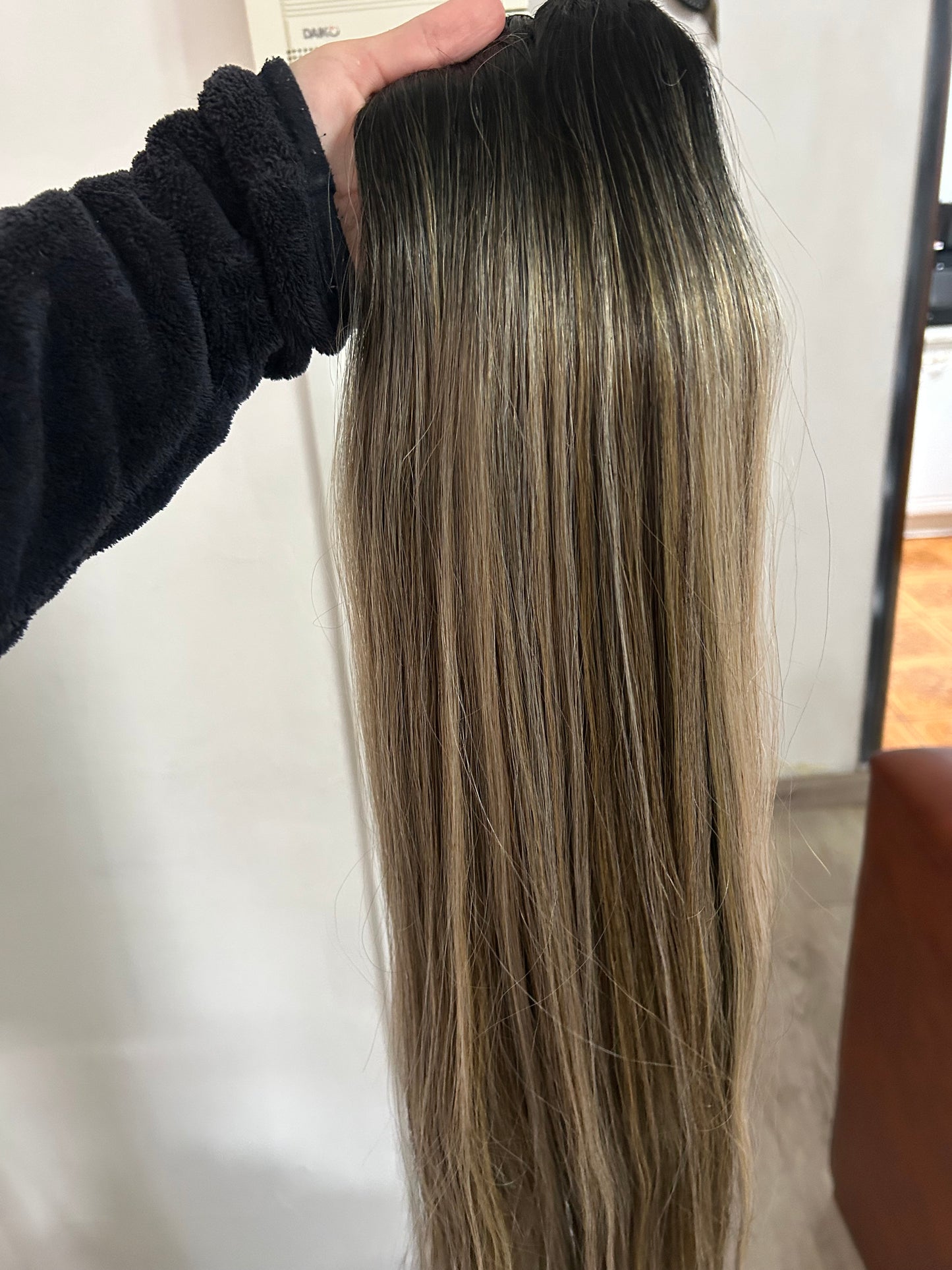 Extensión fibra orgánica, mazo de 150 gramos, 4 mt x 70 cm/ tono: visado con raíz