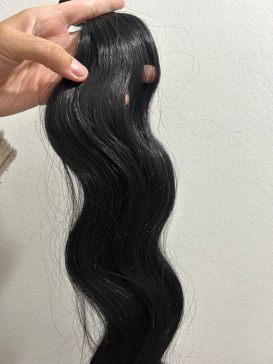 Extensión fibra orgánica, mazo de 100 gramos, 140 x 65cm/ Ondas de sirena/ tono: Negro