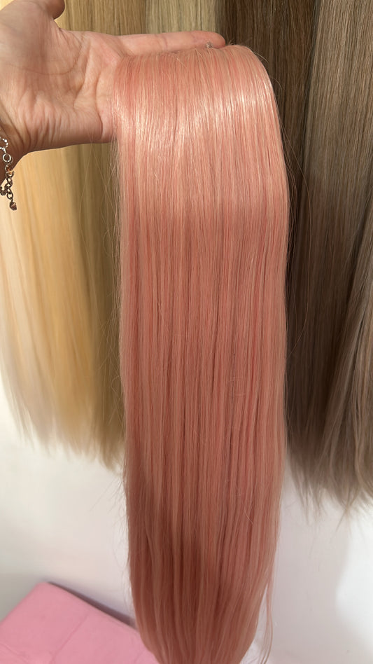 Extensión fibra orgánica, mazo de 150 gramos, 4 mt x 70 cm/ tono: Rosa pastel