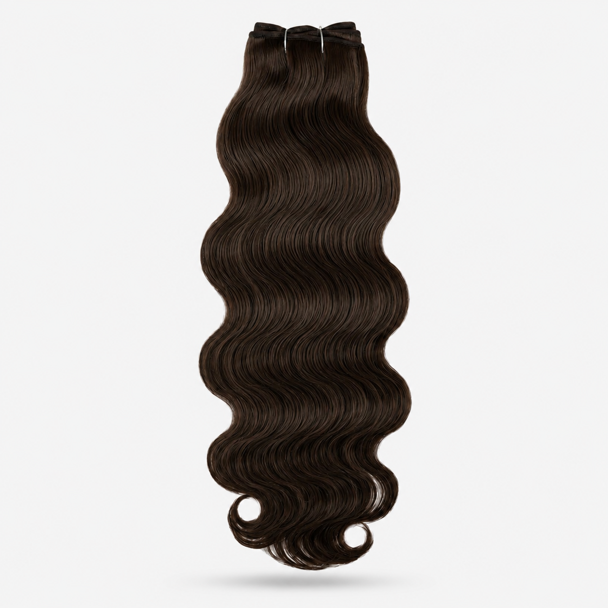 Extensión fibra orgánica, mazo de 200 gramos, 80 cm / Ondas de sirena/ tono: Castaño oscuro