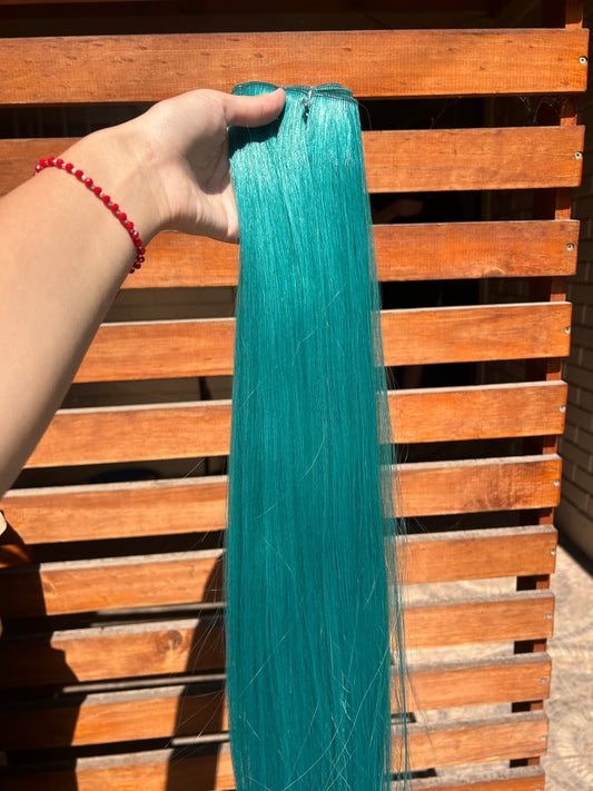 Extensión fibra orgánica, mazo de 150 gramos, 4 mt x 70 cm/ tono: Turquesa