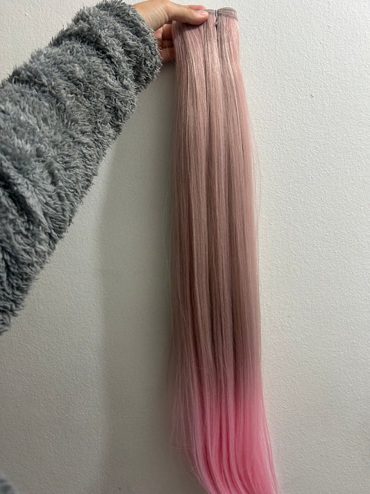 Extensión fibra orgánica, mazo de 150 gramos, 4 mt x 70 cm/ tono: Rosado balayage