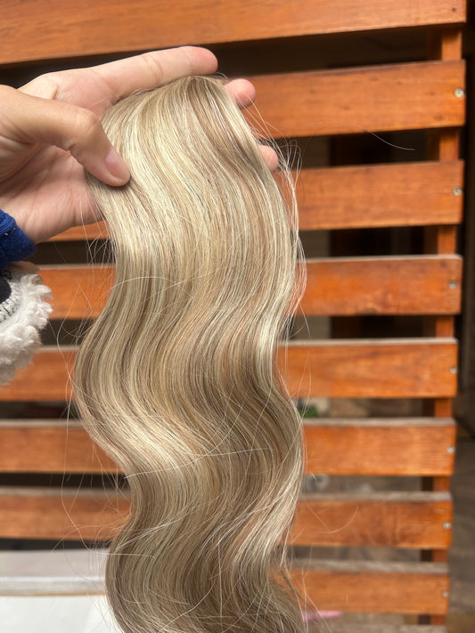 Extensión fibra orgánica, mazo de 100 gramos, 140 x 65cm/ Ondas de sirena/ tono: Rubio n•3