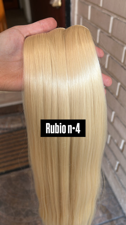 Extensión fibra orgánica, mazo de 150 gramos, 4 mt x 70 cm/ tono: Rubio n•4