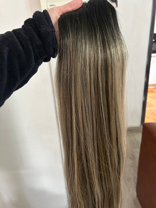 Extensión fibra orgánica, mazo de 150 gramos, 4 mt x 70 cm/ tono: visado con raíz