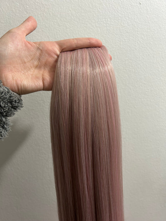 Extensión fibra orgánica, mazo de 150 gramos, 4 mt x 70 cm/ tono: Rosado balayage