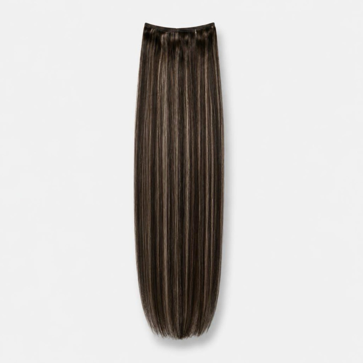 Extensión fibra orgánica, mazo de 150 gramos, 4 mt x 70 cm/ tono: castaño oscuro con visos