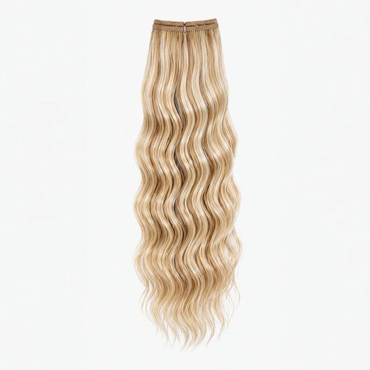 Extensión fibra orgánica, mazo de 200 gramos, 80 Cm / Ondas de sirena/ tono: Rubio n•3