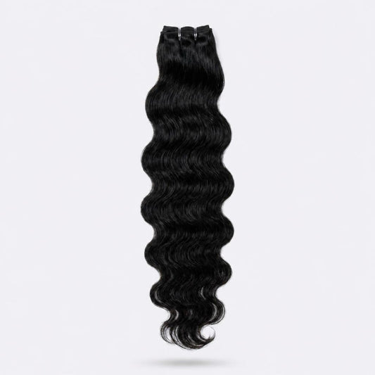 Extensión fibra orgánica, mazo de 200 gramos, 80 cm/ Ondas de sirena/ tono: Negro