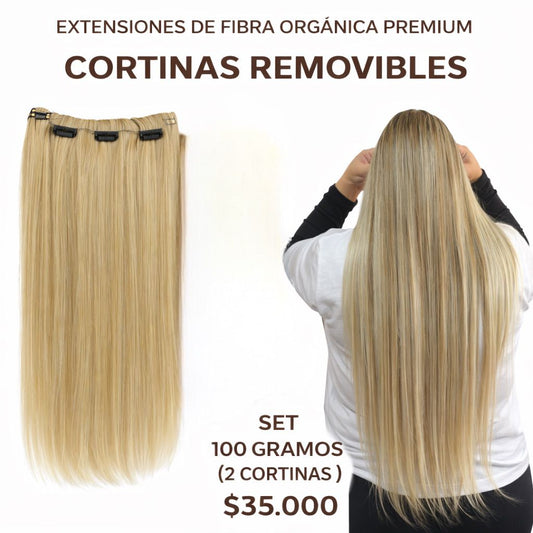 Cortinas Clip-in  ‼️(fibra orgánica) 100 gr / 70 cm /  ( todos los tonos disponibles ✨)